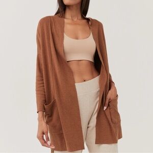 Pact Organic Brooklyn Airplane Cardigan Organic Cotton Size XS / S Brown Lounge